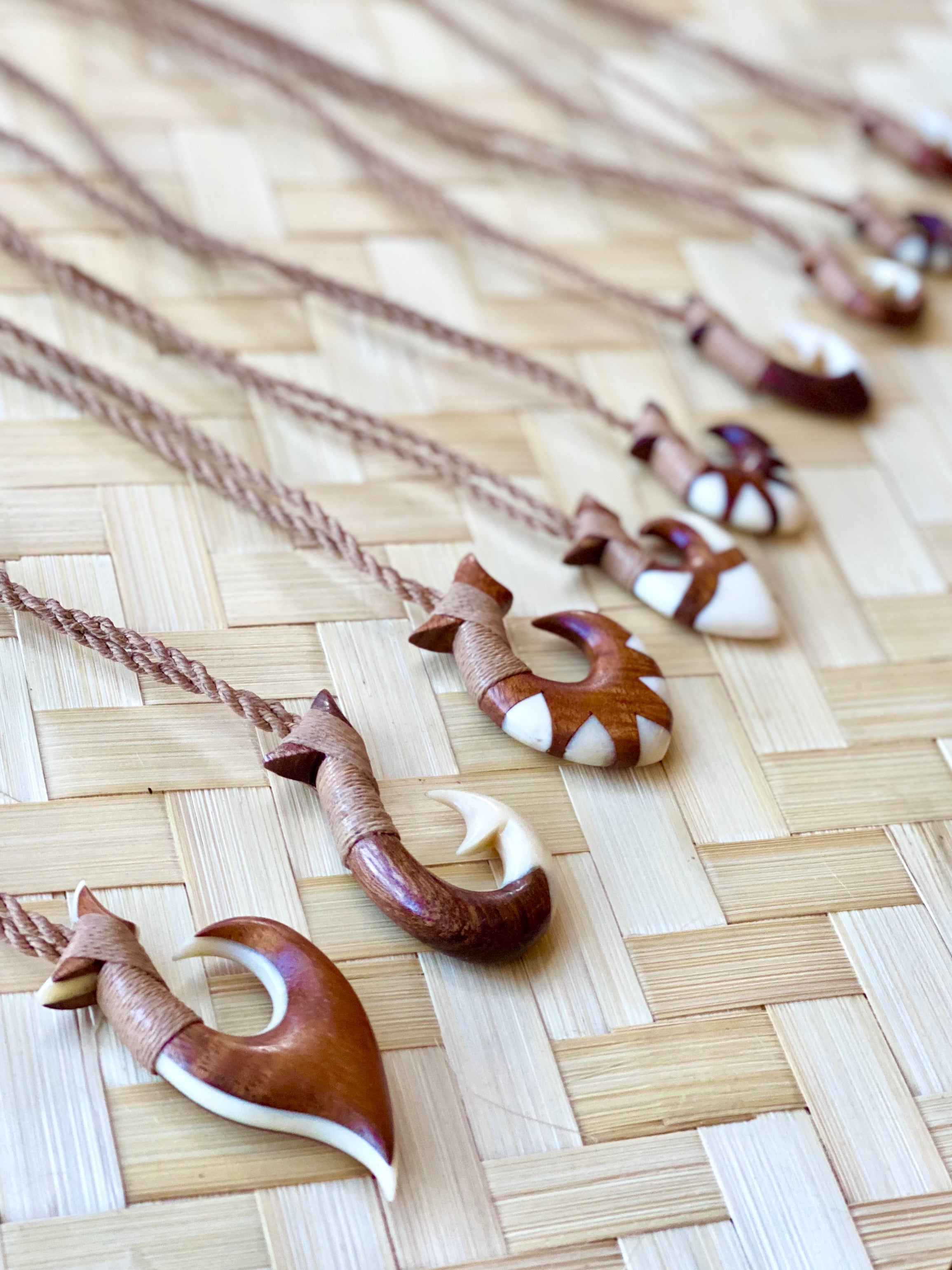 Wooden Carved Fish Necklace hand carved Ironwood Fish pendant